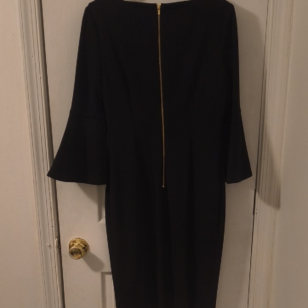Calvin Klein Black Flared Sleeve Dress - Picture 3 of 4